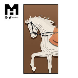 <span class=keywords><strong>Peinture</strong></span> à l'huile sur toile en <span class=keywords><strong>acrylique</strong></span> et grès, art mural moderne fait à la main, décoration d'intérieur de luxe, thème animal <span class=keywords><strong>abstrait</strong></span> (<span class=keywords><strong>cheval</strong></span>), style Factory Living, Farmed - Product Image 1