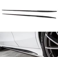 Jupes latérales en fibre de carbone brillante pour Mercedes-Benz Classe C W205 C63 C300 C200, kit d'extensions de spoiler de pare-chocs latéral, 4 pièces