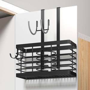 ที่เก็บของอเนกประสงค์โลหะ 3 วิธีการติดตั้ง ปรับความสูงได้ สำหรับไดร์เป่าผม เครื่องม้วนผม เครื่องสำอาง ใช้ในห้องน้ำ ห้องนอน - Product Image 1