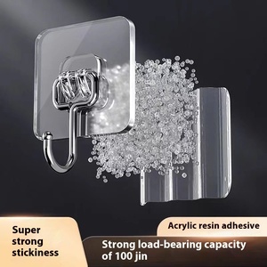 <span class=keywords><strong>Crochet</strong></span> Transparent d'usine tenture murale <span class=keywords><strong>crochet</strong></span> de <span class=keywords><strong>serviette</strong></span> auto-adhésif salle de bain cuisine <span class=keywords><strong>crochet</strong></span> sans couture étanche - Product Image 5