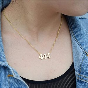 Collana con Numero Angelico per Donne, Placcata Oro, Delicata, con Ciondoli 111 222 333 444 555 666 777 888 999, Gioielli Numerologici - Product Image 2