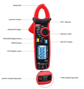 UNI-T UT210E มินิแคลมป์มิเตอร์ดิจิตอล 100A วัดกระแสไฟฟ้าสลับ วัดแรงดันไฟฟ้า True RMS แอมมิเตอร์แบบคีม วัดความต้านทาน ความจุไฟฟ้า วัดไดโอด - Product Image 1