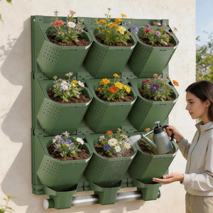 <strong>Large</strong> Wall Mount Planter Boxes Outdoor Vertical Green Wall Multi-layer <strong>Planting</strong> <strong>Troughs</strong> for Boundary Fencing - Product Image 1