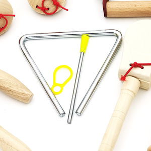 Juego de 9 Instrumentos de Percusión Orff de Madera con Triángulo, Castañeta, Pandereta, Campana de Mano y Flauta para Niños - Product Image 4