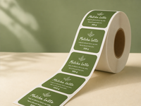 Étiquettes personnalisées en rouleau PET autocollantes, imperméables, mates, pour gobelets, bouteilles de boissons, impression de logo personnalisé, forme personnalisée pour le café