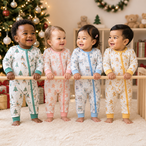 <span class=keywords><strong>Pijama</strong></span> de algodón con cremallera personalizado para niños, conjuntos de ropa de dormir OEM, pijamas de bambú para bebés, ropa de bambú al por mayor para bebés - Product Image 2