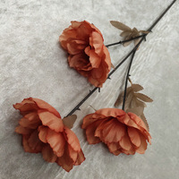 3 têtes 66cm Blanc Rose Rouge Tissu de soie Fleurs de pivoines artificielles pour arrangement floral de mariage