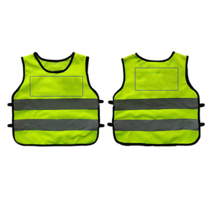 Chaleco de Seguridad Infantil de Alta Visibilidad ANSI Clase 2, Amarillo Fluorescente, Transpirable, Impermeable, Material Reflectante Rojo, Logotipo Personalizable - Product Image 2