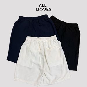 All Lies Men's Polyester/Cotton Breathable Drawstring Closure Solid Pattern Loose Casual Summer Mid Length Shorts JD035 - Product Image 4