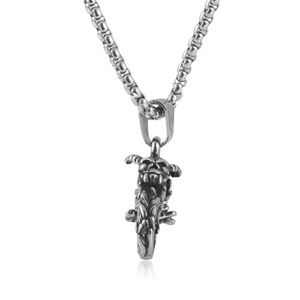 Pendentif moto flamme en acier titane, chaîne argentée et dorée 3.0*60cm, pendentifs thématiques pour hommes, cadeau, bijoux de mode - Product Image 5