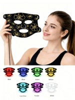 Masque de beauté LED infrarouge rechargeable portable, masque de beauté en silicone, masque pour le visage et le cou, masque de luminothérapie LED pour la maison et la clinique