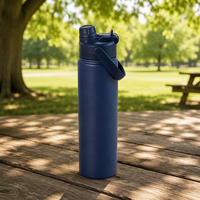 Bouteille d'eau isotherme en acier inoxydable à double paroi sous vide avec paille, sans BPA, pour voyage et sport, avec logo personnalisé, 22 oz, 25 oz, 32 oz