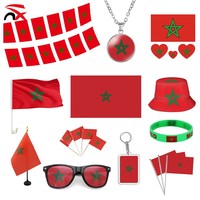 Colliers Pendentifs en Alliage Métallique Drapeau Marocain pour Fans de Football 2026 – Souvenirs de Football – Personnalisables