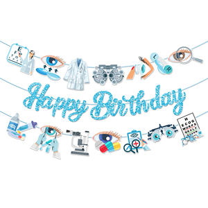 Huancai oculista striscione <span class=keywords><strong>buon</strong></span> <span class=keywords><strong>compleanno</strong></span> oculista ghirlanda di carta appesa pavese per feste di <span class=keywords><strong>compleanno</strong></span> festa per infermiere - Product Image 1