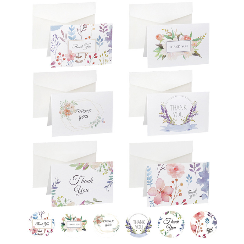 Set di 48 biglietti di ringraziamento per matrimonio con buste