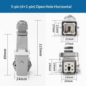 Conector de Alta Resistencia HDC-HA003, Enchufe y Tomacorriente Rectangulares de Aviación de 4, 5, 6 y 8 Pines, Par Macho-Hembra, 10A/16A, 250V/500V, Gran Venta - Product Image 6