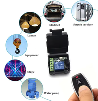 Transmetteur d'interrupteur d'éclairage à moteur télescopique 2 canaux 12V CC 433 MHz, télécommande sans fil 433 MHz à apprentissage en plastique et métal