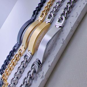 <span class=keywords><strong>Pulsera</strong></span> Curva de Acero Inoxidable con Logotipo Personalizado, <span class=keywords><strong>Pulsera</strong></span> de Cadena Grabada Personalizada, <span class=keywords><strong>Pulsera</strong></span> de Moda con Eslabones de Cadena para Parejas - Product Image 1
