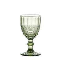 Gobelets à vin épais gaufrés de 8oz en couleurs originales Ambre Rose Violet Vert Bleu Gris Rouge Tasses à vin en verre de style vintage