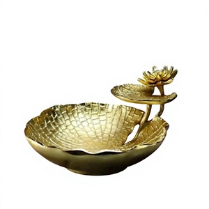 Decoración de lujo para bodas y festivales, frutero con acabado en color dorado, vajilla decorativa, tazones para servir, para uso en la cena. - Product Image 1