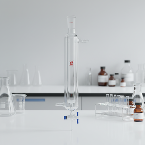 प्रयोगशाला ग्लैसवेयर डबल परत जैकेट पारदर्शी बोरोसिलिकेट ग्लास उच्च तापमान प्रतिरोध वैक्यूम क्रोमैटोग्राफी ओएम - Product Image 5