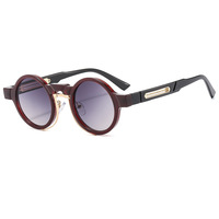 Lunettes de soleil rétro hip-hop classiques 2026, design vintage steampunk, monture bleue et blanche, protection UV400, pour hommes et femmes