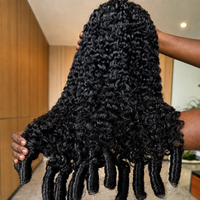 Perruque 100% cheveux humains vierges birmans alignés sur les cuticules, frontale HD transparente, longue, à ondulations profondes, en cheveux humains vierges bruts