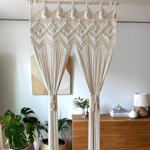Nuovo stile artigianato lussuoso divisorio in <span class=keywords><strong>macramè</strong></span> tenda da parete appesa a mano Boho sfondo per matrimonio <span class=keywords><strong>tende</strong></span> da cucina - Product Image 2