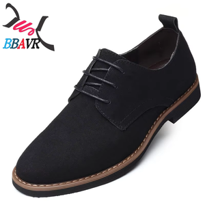 Zapatos de Vestir Formales de Gamuza para Hombre, Estilo Británico, Talla Grande, Zapatos Oxford de Cuero - Product Image 1