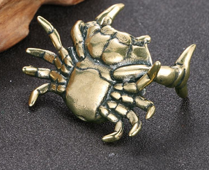 Crabe de musculation rétro en laiton, décoration de table, repose-stylo créatif, artisanat, petits ornements, statue - Product Image 6