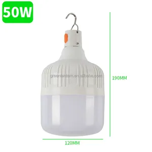 หลอดไฟ LED แบบพกพา E27 50W ชาร์จไฟได้ ใช้ในกรณีฉุกเฉิน กำลังไฟ 50 วัตต์ สำหรับการตั้งแคมป์ - Product Image 1
