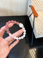 Bracelet en cristal naturel Sinyore - Quartz rose/Quartz fraise