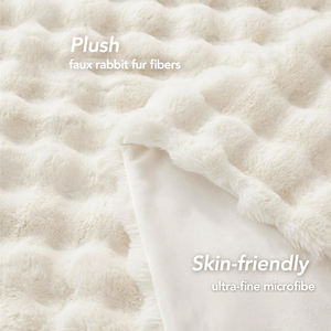 Manta nórdica multicolor para sofá de fábrica, manta blanca tejida para siesta, manta suave y cálida de piel sintética para dormir, <span class=keywords><strong>cama</strong></span> de <span class=keywords><strong>invierno</strong></span> Queen King - Product Image 3