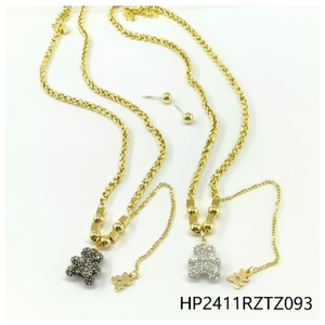 Set di gioielli Vintage moderni Casual bohémien per donna finitura opaca placcatura in oro con accessori in zircone corallo - Product Image 1