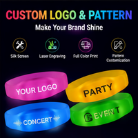 Bracelet LED étanche en silicone à commande vocale activée par le son, 15 couleurs, bracelet lumineux clignotant pour festival de musique, boîte de nuit