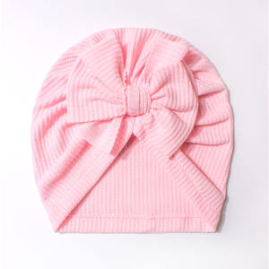 Nieuwe Baby Hoodie Schattige En Comfortabele Wafel Babyboog Foetale Hoed Om De Effen Kleur Hoed Van Fontanelle Kinderen Te Beschermen - Product Image 6