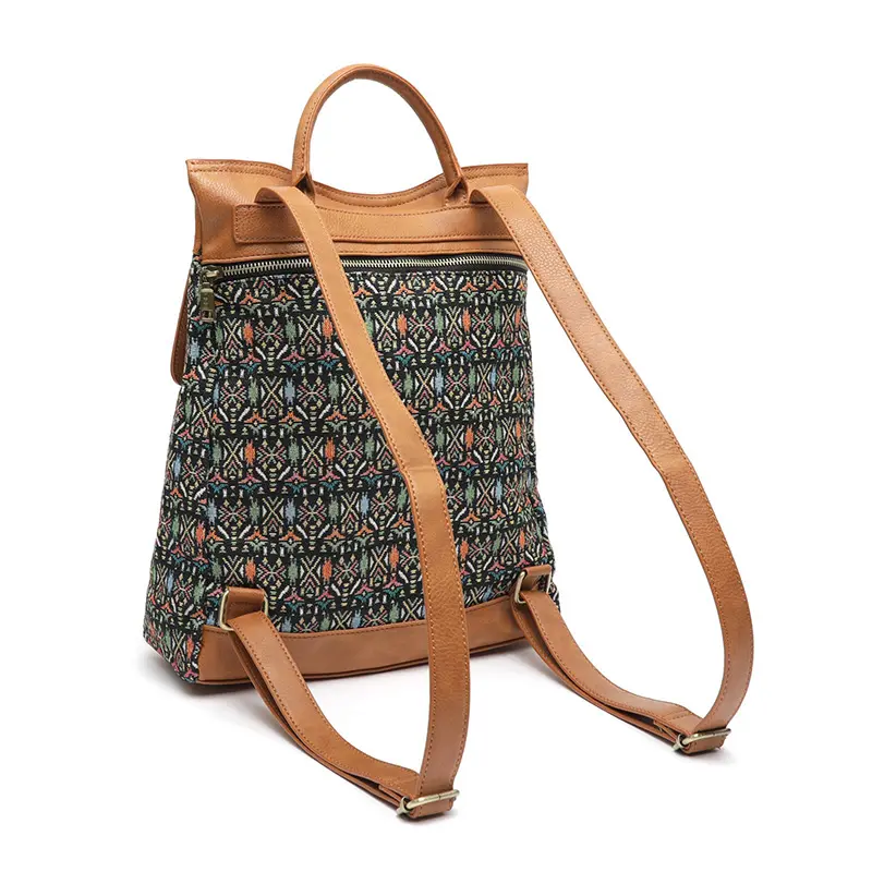 Mochila bohemia de estilo étnico para mujer, bolso de mano para mujer, bolsos de PU