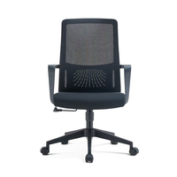 Chaise de bureau exécutive moderne de haute qualité, réglable, en maille noire, pivotante, confortable, pour la maison, le bureau, l'école, l'hôpital, le personnel