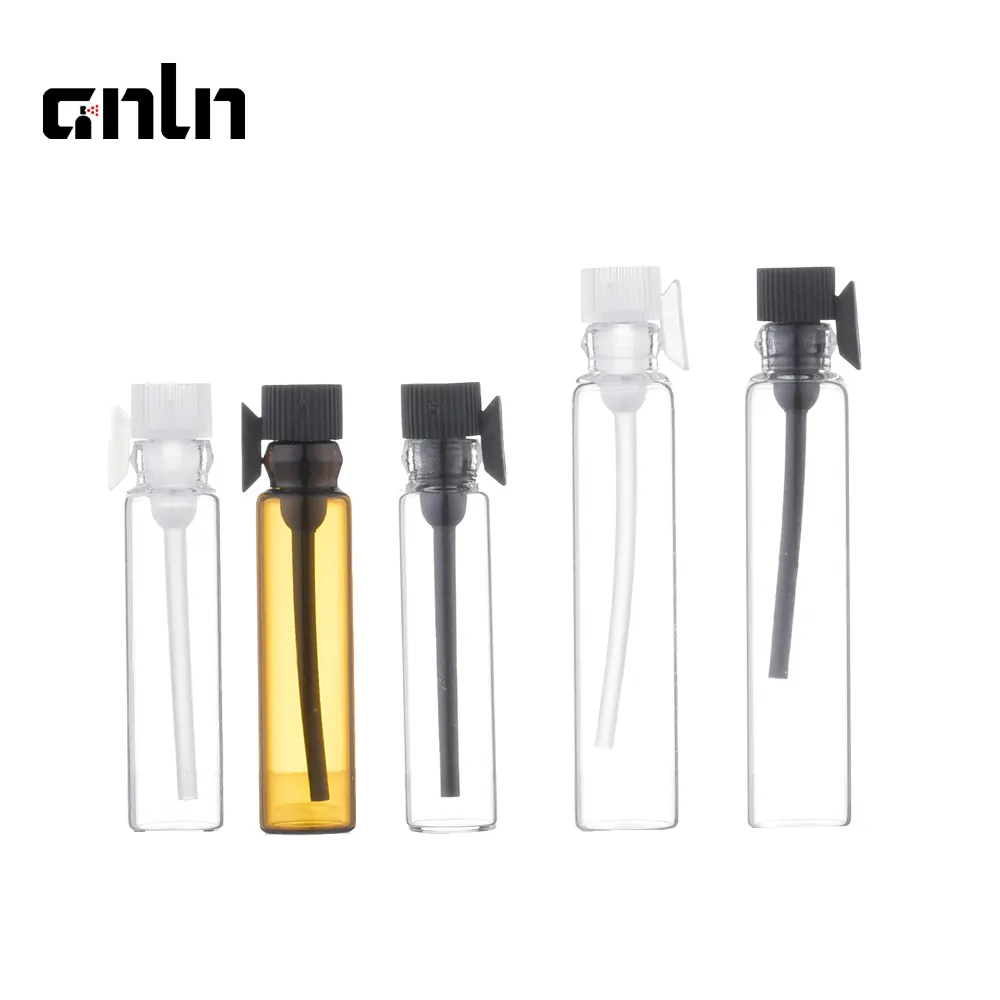 ANLN Neueste Glasflasche Kunststoff Schwarz Weiß Einsatz stecker Nachfüllbar 1ml 2ml 3ml Glas Test flaschen