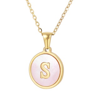Zogxin Letter B Pendant Pink Shell Gold Plated Necklace For Women Daily Wear Gift Jewelry - Product Image 5
