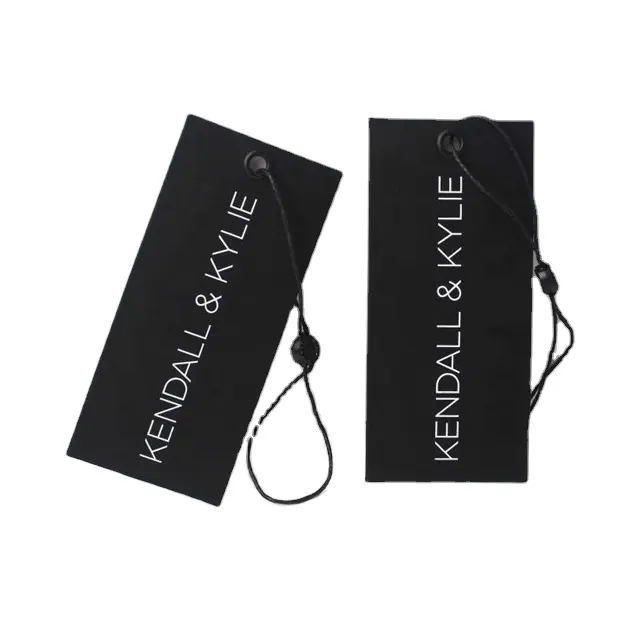 Design personalizzato economico stampa nome Logo carta indumento Hangtag etichette abbigliamento appendere tag con stringa