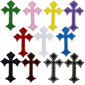Parches Bordados Cruzados Multicolores Adhesivos Termoadhesivos para Ropa, Chaquetas, Sombreros, Zapatos, Logotipo Personalizado - Product Image 1