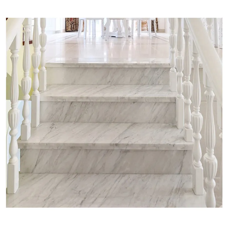 Factory Wholesales Marble Step, Step Ladder, Stair Price White Modern Marble Stairs wall stair light