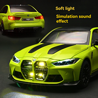 Modèle de voiture en alliage moulé sous pression HMB Diecast 1:24 officiellement autorisé BMW M3 CS LCI avec son et lumière, portes ouvrables, jouet à tirer en arrière
