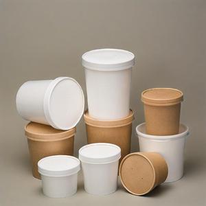 ถ้วยซุปกระดาษคราฟท์และถังโจ๊กถ้วยกระดาษกล่องกลมแบบใช้แล้วทิ้ง - Product Image 4