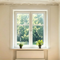 Ventanas y Puertas Europeas de Aluminio, Ventana Abatible de Doble Acristalamiento Low-E con Mallas de Acero Inoxidable, Diseño Exterior Moderno