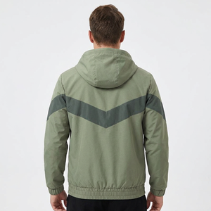Wholesale Thick Long Stand Collar Front Logo Coated Waterproof Hooded Outdoor Running Casual Sportswear Men's <b>Quilted</b> Rain - Product Image 2