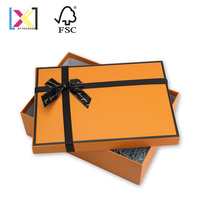 Caja de Regalo de Cartón Rígido de Diseño Personalizado de Lujo para Cada Detalle, con Tapa y Base, Lazo de Cinta de Terciopelo, Caja de Papel