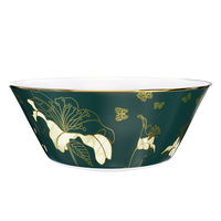 Services de table en porcelaine fine vert foncé pour mariage, assiettes à pain et assiettes plates au design moderne et écologique