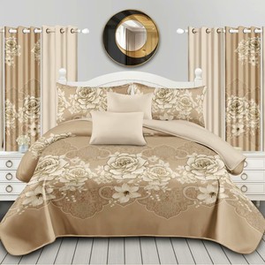 American Styles 10-Piece Bedroom <strong>Bed</strong> <strong>Sheet</strong> &amp; Curtain <strong>Valances</strong> Set Soft Touch Quilt Cover for Wholesale All Size for Hotel - Product Image 4